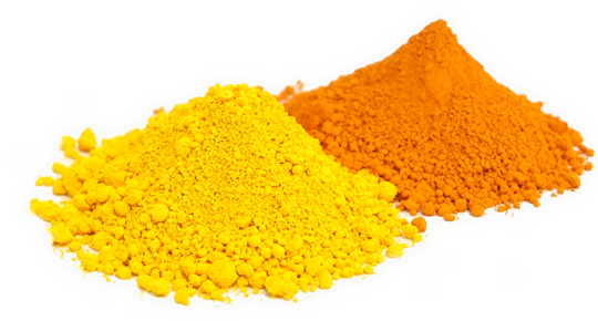 yellow and orange pigment
