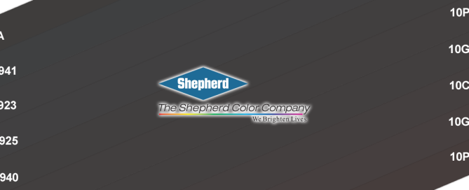 Shepherd IRBlack product header showing a spectrum of black pigment shades in a gradient display.