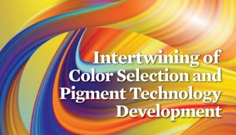 Cover of Coatings Tech magazine, February 2021, featuring flowing color waves and headline on pigment technology.
