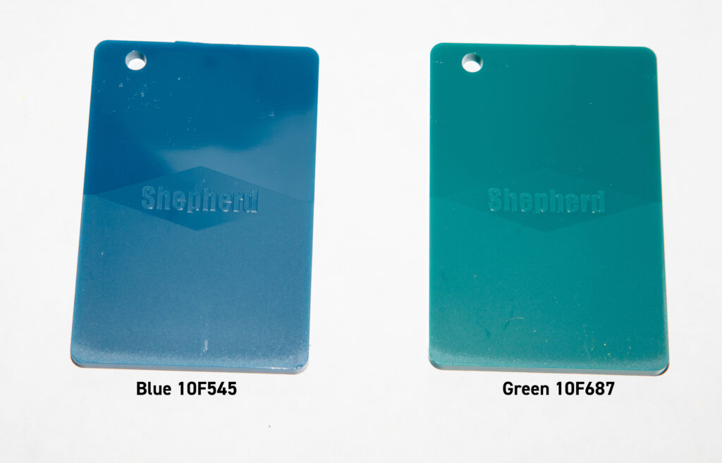 Blue 10F545 Green 10F687