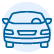 Car front-view icon representing automotive industry pigment applications.